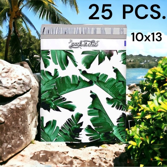 25 10X13 Poly Mailers Banana Leaves Flat Mailers PRICE IS FIRM - Picture 6 of 6